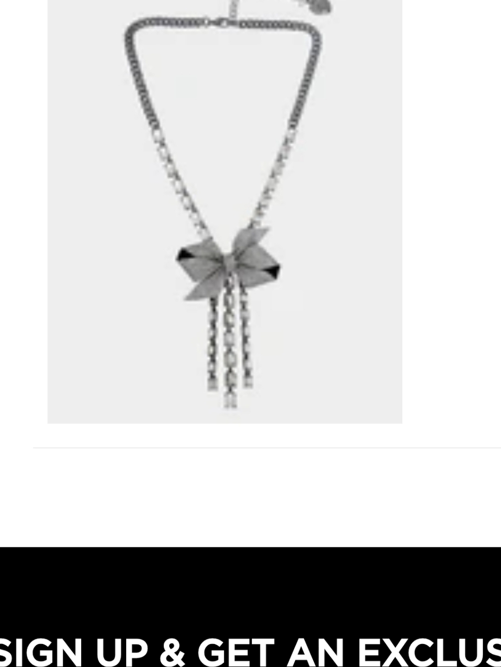 Betsey Bows Crystal Y Necklace